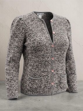 Adele Joyce | Gray Tweed Knit Cardigan | Size Medium